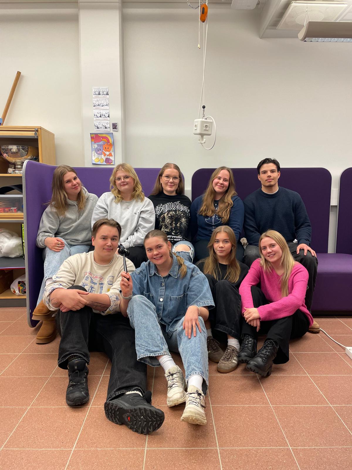 Hallitus 2026. Kuvasta puuttuvat Tatu Haapala, Anni Mansikkamäki, Saga Virtakangas ja Emma Niskanen.